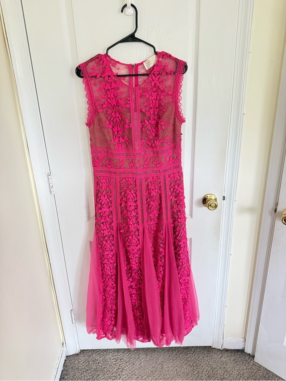 Bronx and Banco Megan Pink Lace Midi Dress - Picture 7 of 13